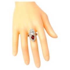 18 Karat White Gold 4.59 Carat Aquamarine, Tourmaline, and Diamond Fashion Ring