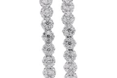 18 Karat White Gold 4.67 Carat Diamond "Invisible-Set" Tennis Bangle Bracelet