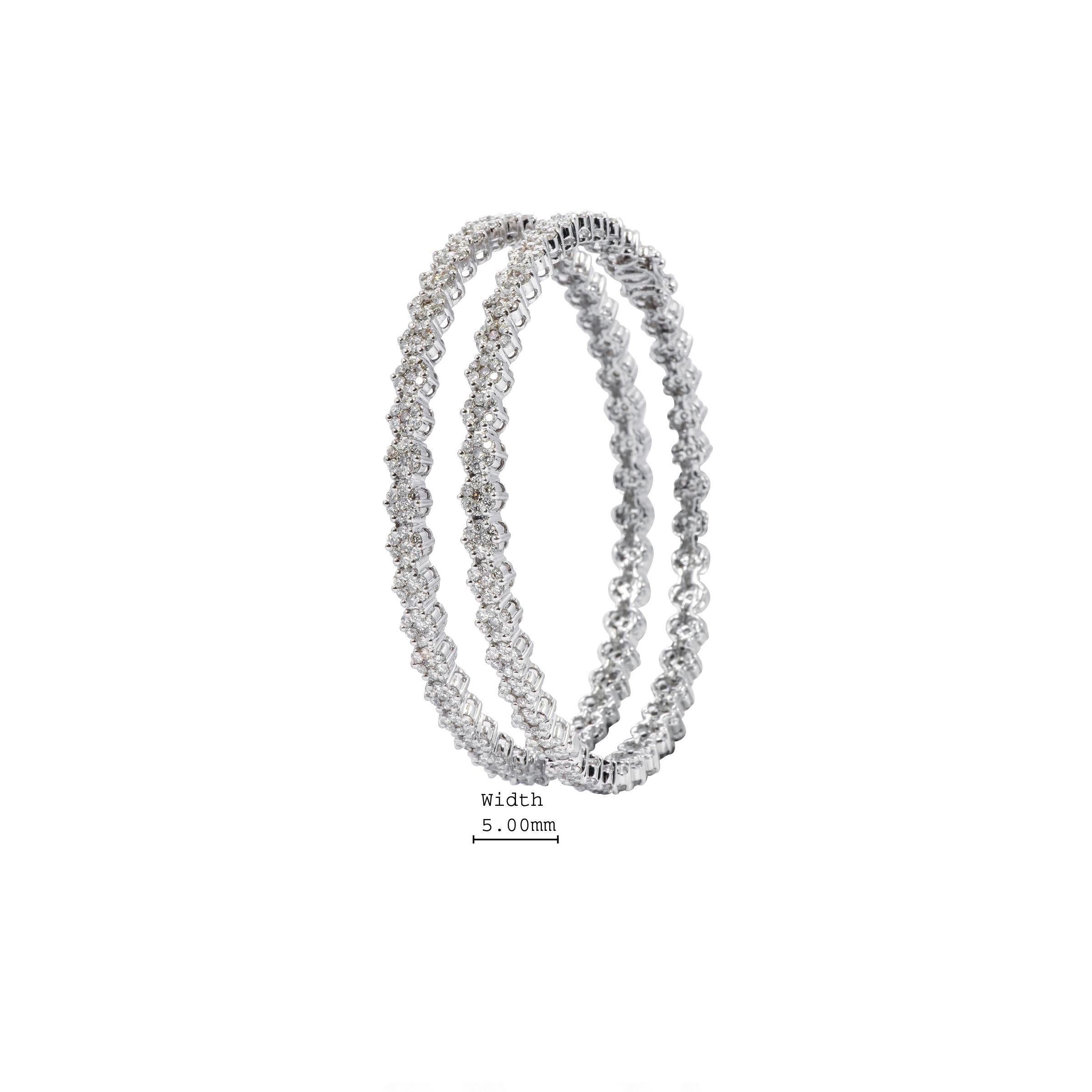 Pulsera brazalete de oro blanco de 18 quilates con diamantes 