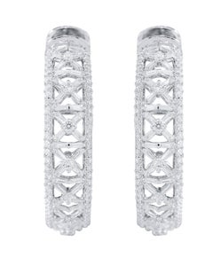 18 Karat Weißgold 4,70 Karat Diamant-Creolen