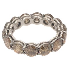 18 Karat White Gold 5 Carat Cognac Diamond Eternity Band