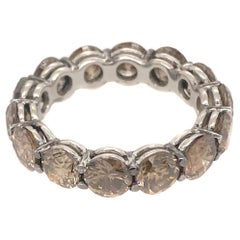 18 Karat White Gold 5 Carat Cognac Diamond Eternity Band