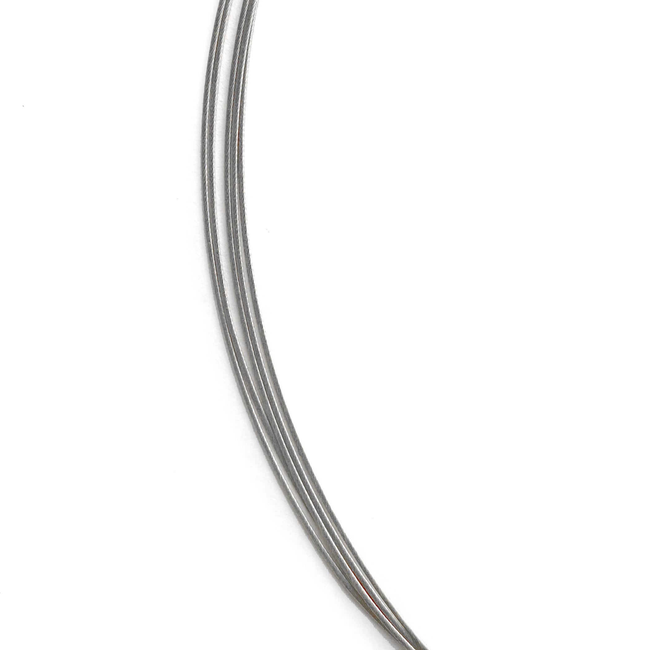 18 Karat White Gold 5 Strands Wire Cable Contemporary Necklace 16 inches Long In New Condition For Sale In Washington, DC