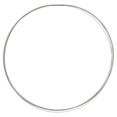 Collana contemporanea a 5 fili d'oro bianco 18 carati lunga 16 pollici