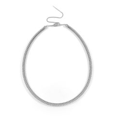 Collana girocollo con diamanti in oro bianco 18 carati da 5,28 carati