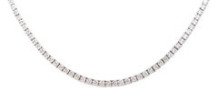 18 Karat White Gold 5.35 Carat Brilliant-Cut Diamond Tennis Necklace