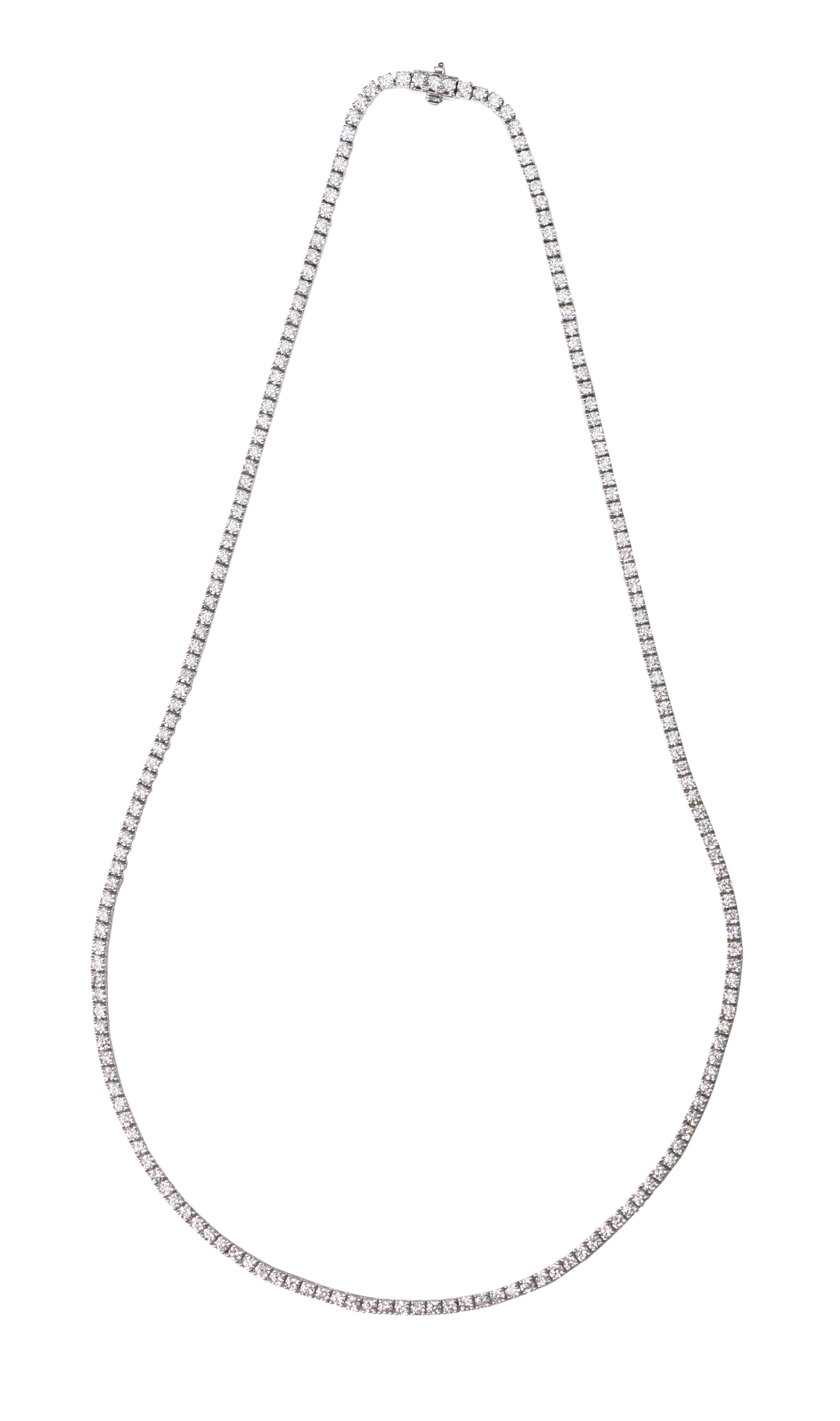 18 Karat Weißgold 5,35 Karat Diamant-Tennis-Halskette mit Brillantschliff im Zustand „Neu“ im Angebot in Jaipur, IN