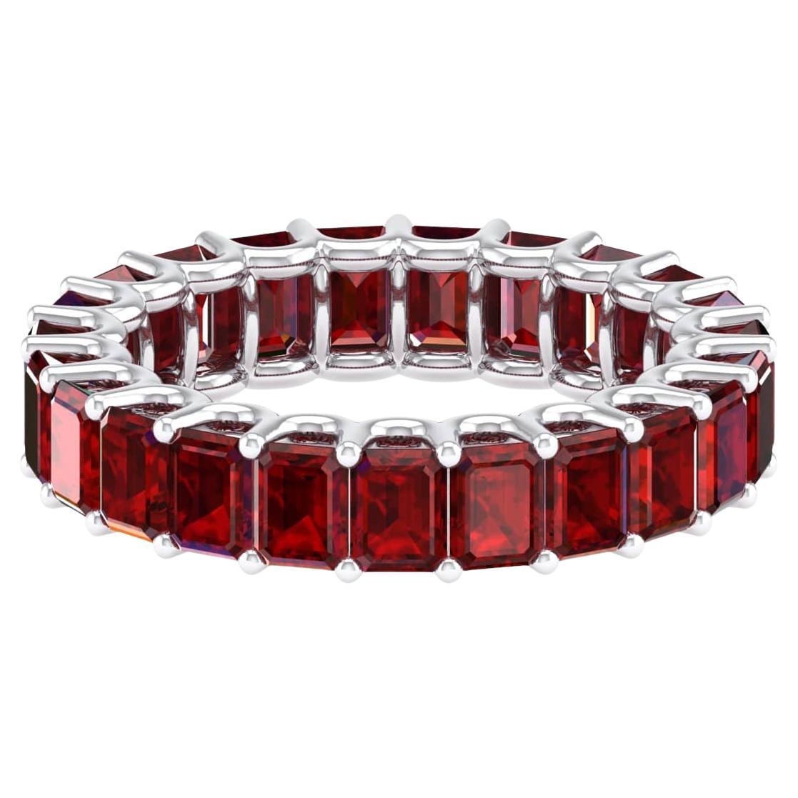 18 Karat White Gold 5.39 Carat Ruby Solitaire Ring For Sale