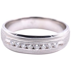 18 Karat White Gold .56 Carat Diamond Gents Band