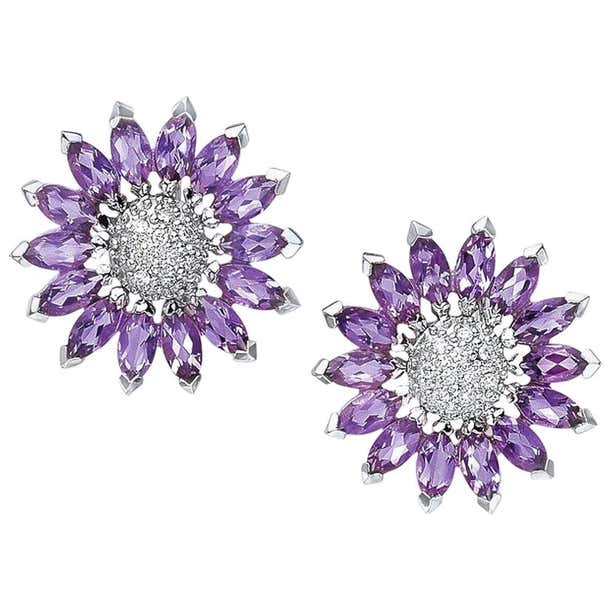 White sunflower earrings Clearance