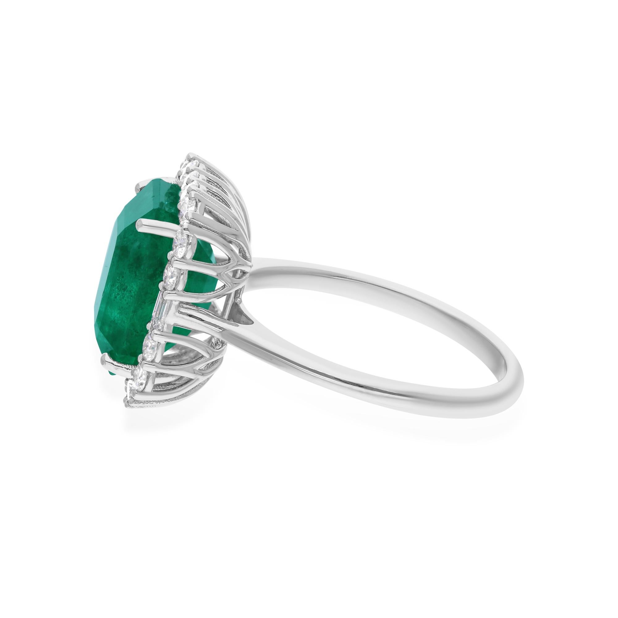 in vendita:  Anello di anniversario con diamante smeraldo dello Zambia in oro bianco 18 carati da 5,86 tcw 9