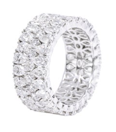 18 Karat White Gold 6.62 Carat Solitaire Diamond Eternity Band Ring