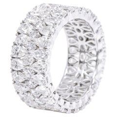 18 Karat White Gold 6.62 Carat Solitaire Diamond Eternity Band Ring