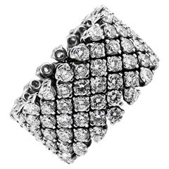 18 Karat White Gold 6.67 Carat Total Diamond Flexible Eternity Band Ring