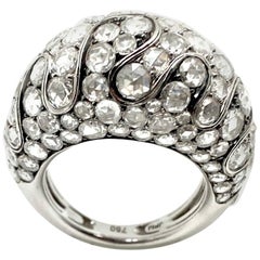 18 Karat Weißgold 6,73 Karat Diamant Dome Band Ring 11 Gramm