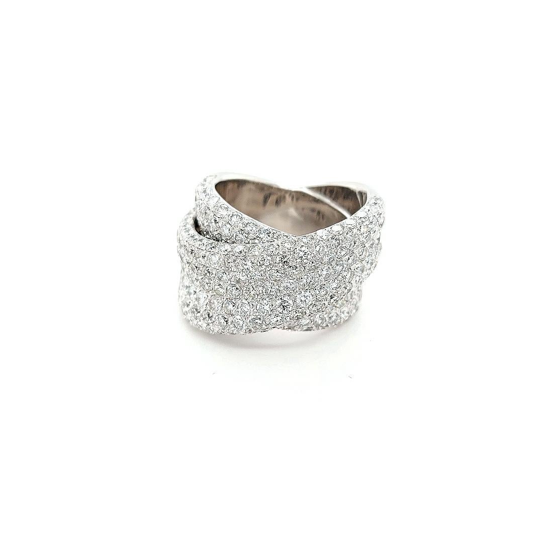18kt White Gold 6.73ct Diamond Pavé Ring For Sale 7