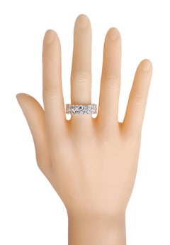 18 Karat White Gold 6.87 Carat Solitaire Diamond Eternity Band Ring