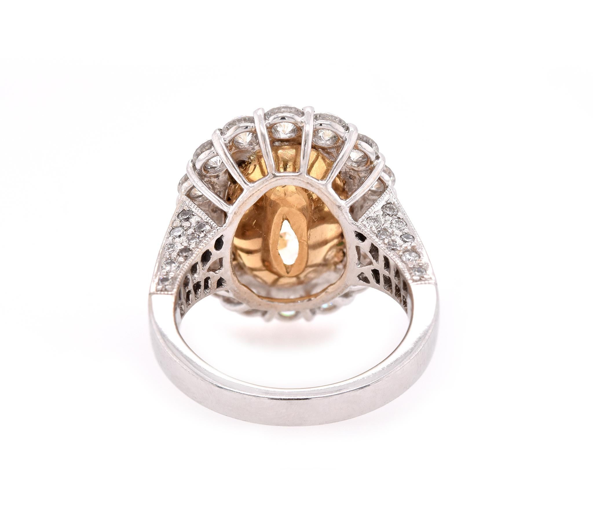 Women's 18 Karat White Gold 8.06 Carat Oval Diamond Engagement Ring
