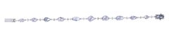 18 Karat White Gold 8.07 Carat Unique Pink Sapphire and Diamond Tennis Bracelet