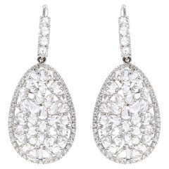 18 Karat White Gold 8.85 Carat Diamond Cocktail Earrings in Contemporary Style