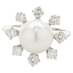 Akoya en or blanc 18 carats, perle et diamant