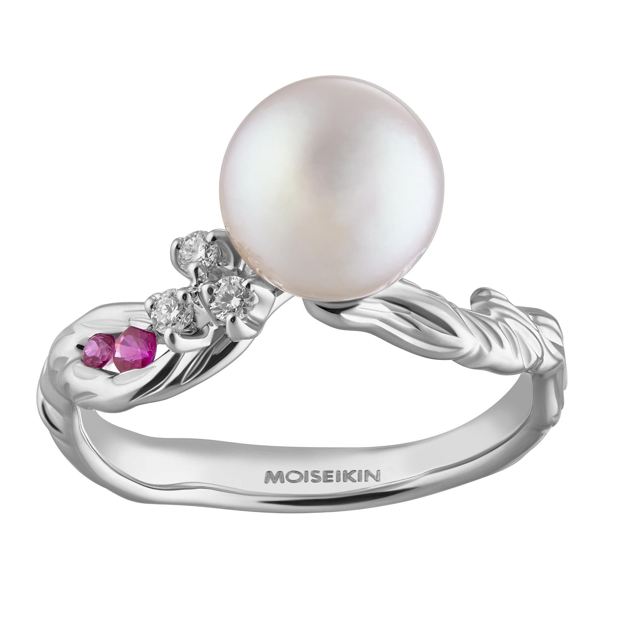 The early flowering almond tree heralds the beginning of spring and new life. Being the symbol of hope, abiding love and friendship, Almond Blossoms Collection by MOISEIKIN is a hymn to the Woman’s Beauty. 

This feminine flower ring consists of AA