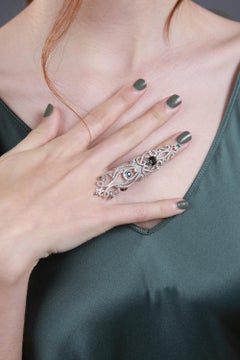 18 Karat White Gold Alexandrite Ring with Diamonds