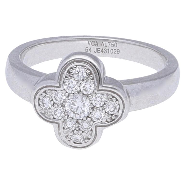 18 Karat White Gold Diamonds Alhambra Van Cleef & Arpels Ring