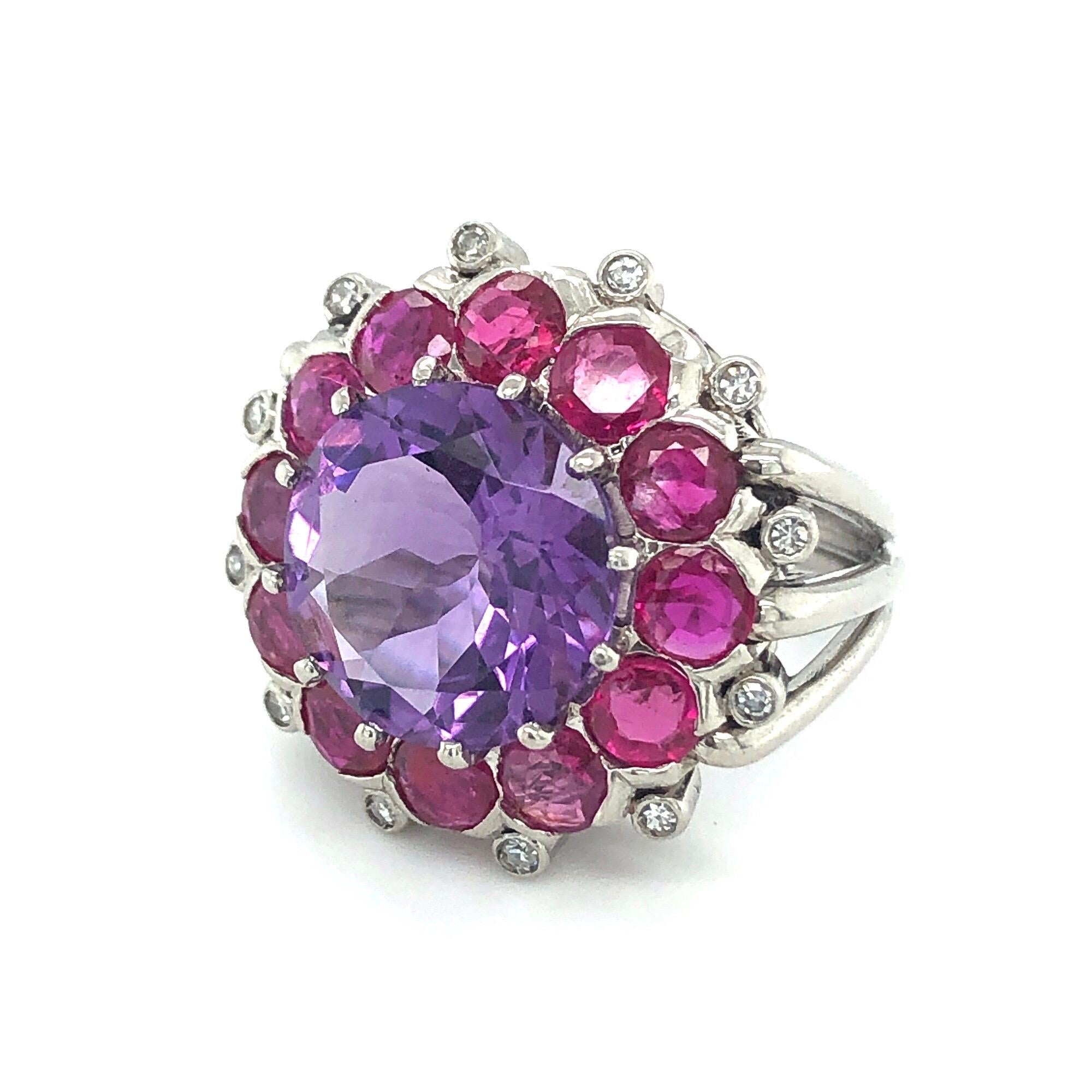 ruby and amethyst engagement ring