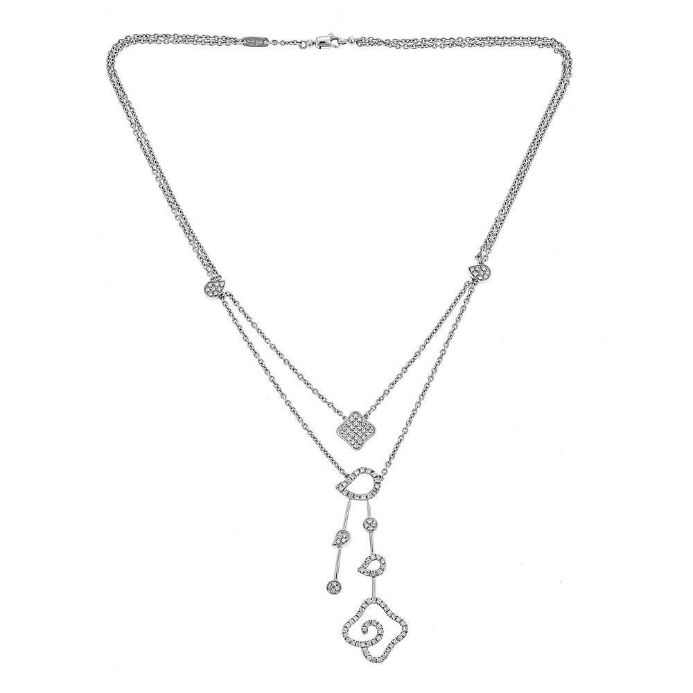 Contemporary 18 Karat White Gold and 1.23 Carat Diamond Necklace