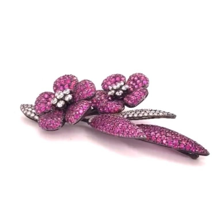 A 17.41 carat pink sapphire brooch together with diamonds with the total carat weight of 3.61 set in 18 karat white gold.

Sophia D by Joseph Dardashti LTD has been known worldwide for 35 years and are inspired by classic Art Deco design that merges