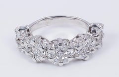 18 Karat White Gold and 2.56 Carat Diamond Half Hoop Ring