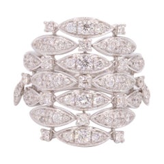 Bague en or blanc 18 carats et diamants à 7 rangées