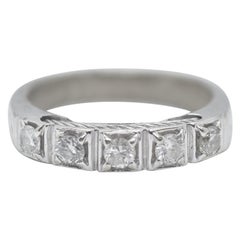 18 Karat White Gold and Diamond Band