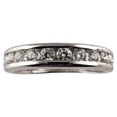18 Karat White Gold and Diamond Band Ring Size 5 #14679