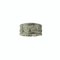 18 Karat White Gold and Diamond Band Ring Size 8 #14742