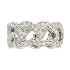 18 Karat White Gold and Diamond Chain Kashmir Ring