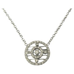 Collier pendentif cercle en or blanc 18 carats et diamants n° 16824