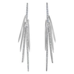18 Karat White Gold and Diamond "Comet" Dangle Earrings