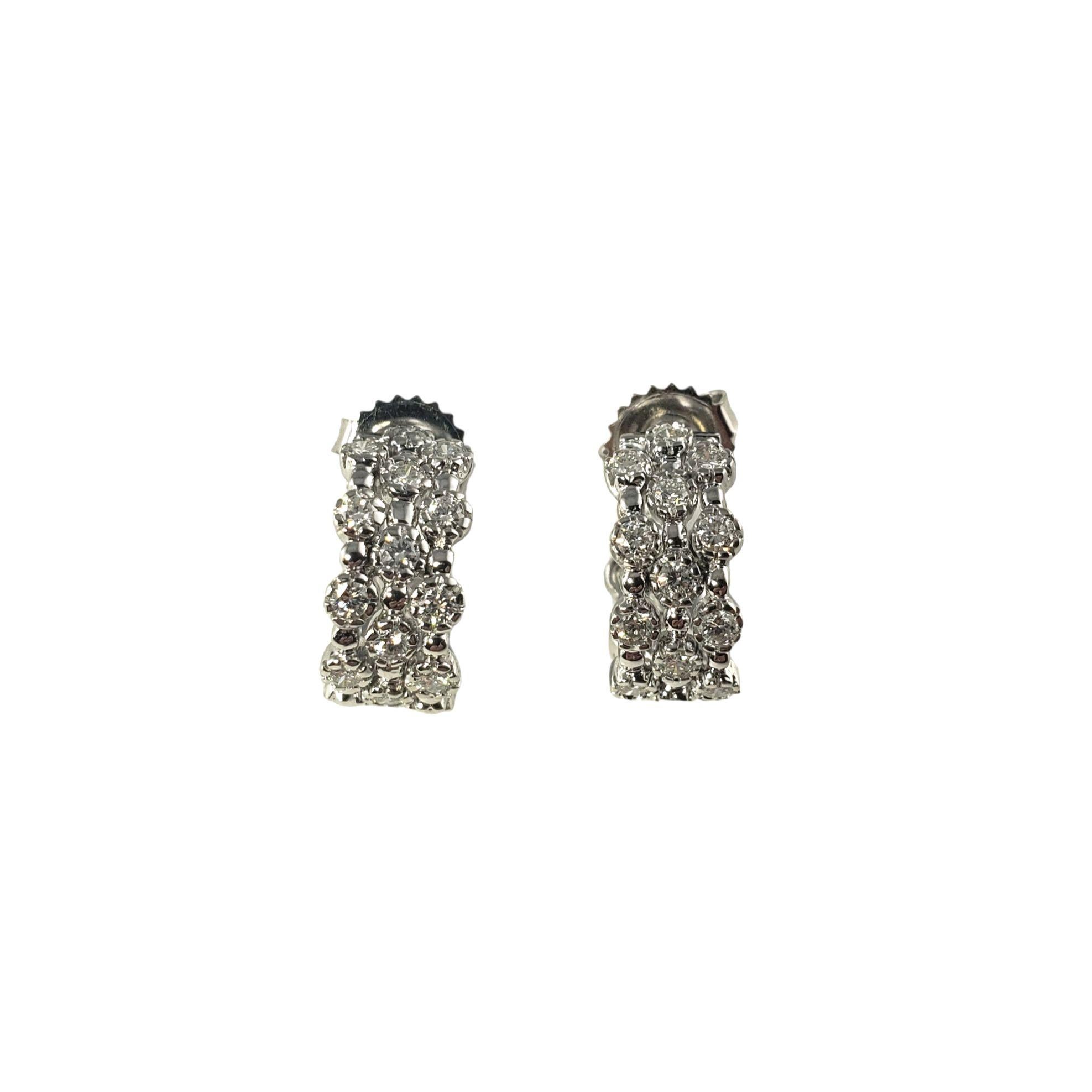 Women's 18 Karat White Gold and Diamond Cuff Earrings For Sale