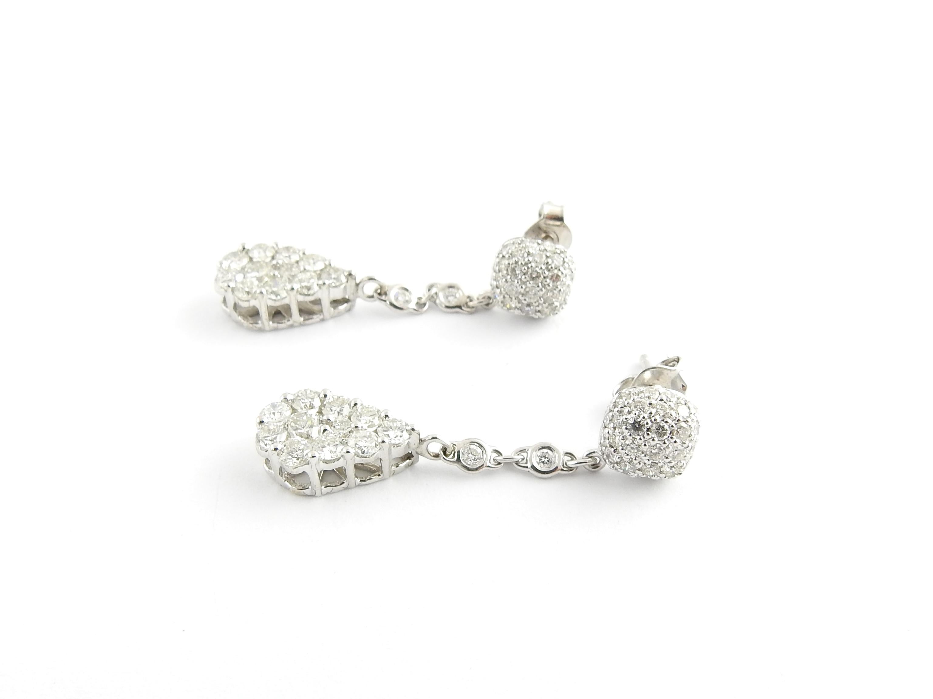 Women's 18 Karat White Gold and Diamond Dangle Earrings