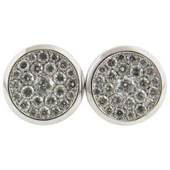 Boucles d'oreilles en or blanc 18 carats et diamants