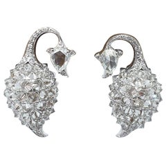 18 Karat White Gold and Diamond Earrings