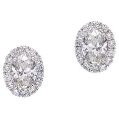 18 Karat White Gold and Diamond Earrings