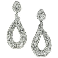 18 Karat White Gold and Diamond Earrings Ophidian Collection by Niquesa