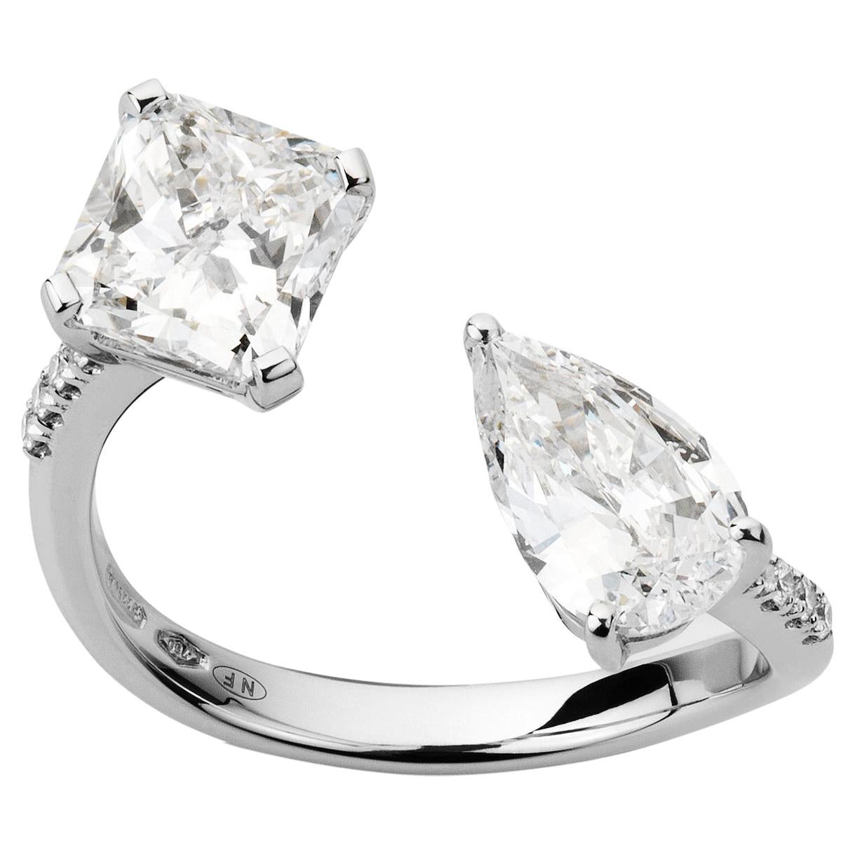 18 Karat White Gold and Diamond Engagement Ring
