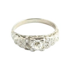 18 Karat White Gold and Diamond Engagement Ring