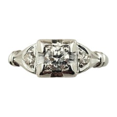 Bague de fiançailles en or blanc 18 carats et diamants taille 6 n° 15697