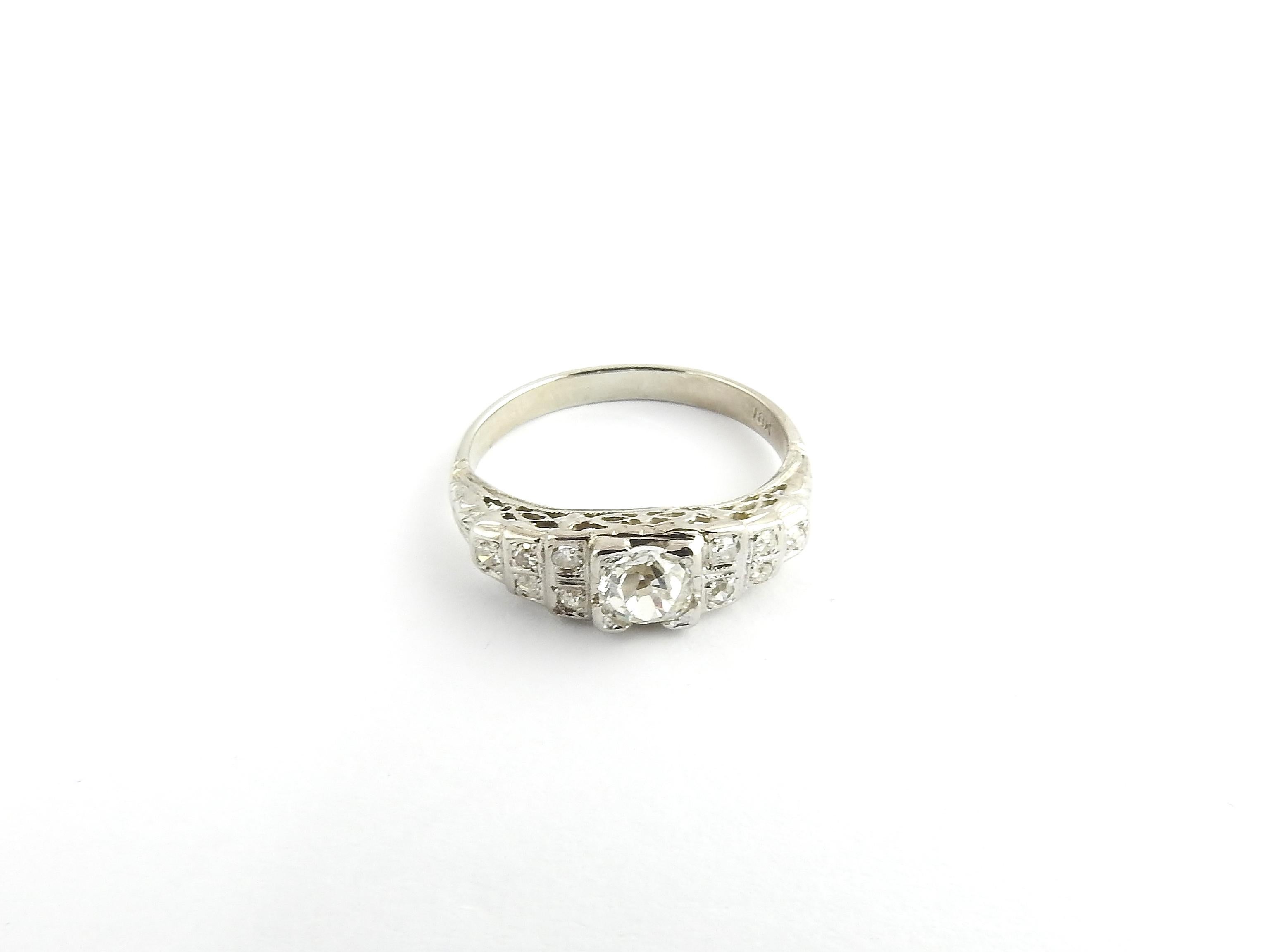 18 Karat White Gold and Diamond Engagement Ring 1