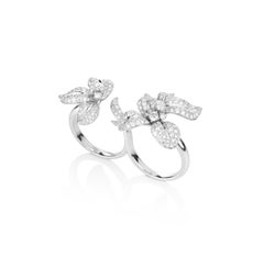18 Karat White Gold and Diamond Fleur de Lis Cocktail Ring